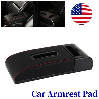 Car PU Armrest Cushion Pad Tissue Holder Center Console Box Cover Kit Universal • $54.59