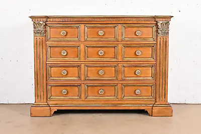 Century Furniture Italian Neoclassical Maple And Parcel Gilt Dresser Chest • $2295