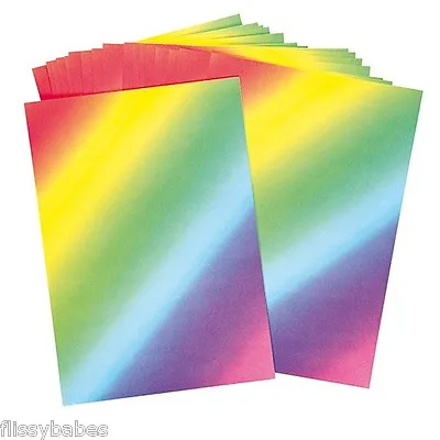 20 X A4 Sheets Of Rainbow Paper 80gsm For Cards / Scrapbooking Etc NEW • £2.25