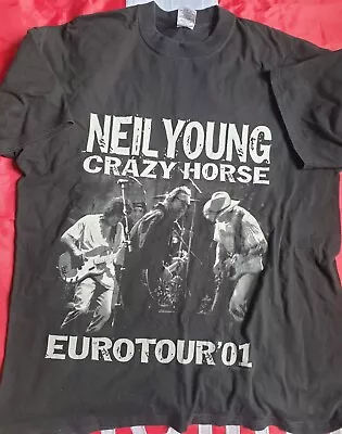 Vintage Neil Young Crazy Horse  Shirt Tour 2001 European Tour  Size L • £15