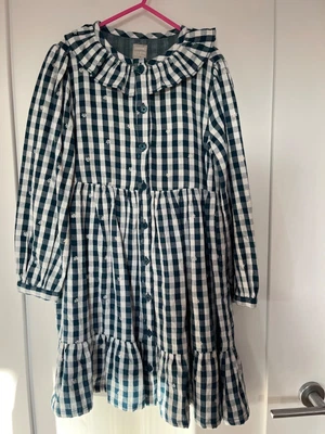 £3 • Buy John Lewis Girls Navy Gingham Tiered Long Sleeve Dress Age 7