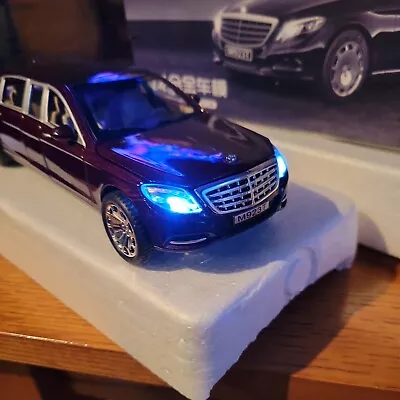 1/24 Scale Diecast XLG Mercedes-Benz Maybah S680 Maroon Limousine Sounds Light • $162.70