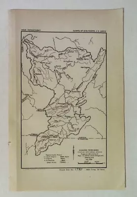 1916 Kanawha River Basin Wheeling West Virginia District Engineering Map! • $9.99