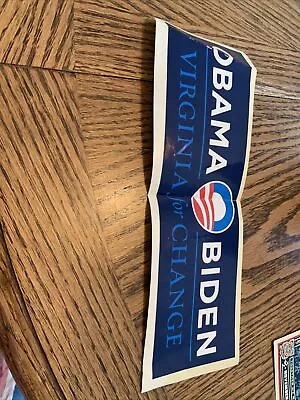 OBAMA BIDEN 2008 NEW ORIGINAL POLITICAL CAMPAIGN BUMPER STICKER Democrat 7 1/2in • $7.50