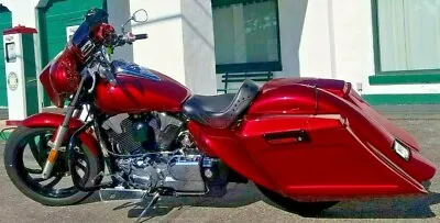 Vtx Honda 1800 6   Stretched Angled Saddlebags Fender 8  Lids No Exhaust  • $979