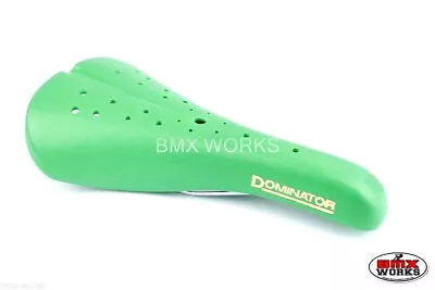 Viscount Dominator #2166 BMX Seat Green & Gold Print & Seat Guts - Haro Style • £30.68