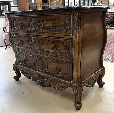 Drexel Heritage Covington Park Bombe Chest Of Drawers Commode Marble Top • $1195