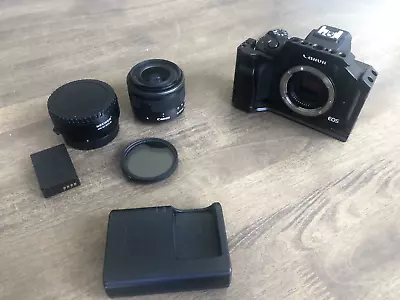 Canon EOS M50 - Original Lens EF-M To EF Adapter ND Filter Battery + Charger • $750