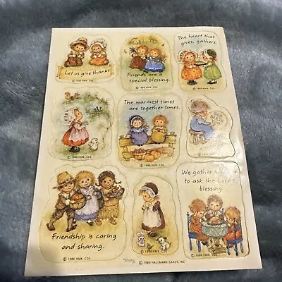 Vintage Stickers Hallmark Mary Artist Fall Kids Give Thanks Friends Religious • $3