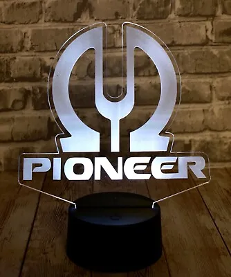 Pioneer Stereo Vintage Logo LED Lighted Sign 16 Color Base High Quality • $34.99