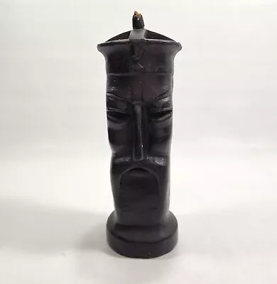 Tiki Man Pillar Candle Black Wax 9  Polynesian Totem Decorative Hawaiian A1 • $10