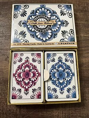 Vintage Double Piatnik Playing Cards Delfts From Holland Traditional Complete • $24.95