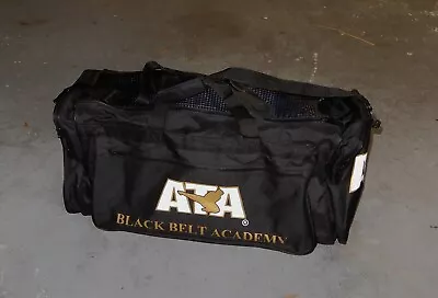 ATA Taekwondo Martial Arts Karate Sparring Gear Equipment Duffle Bag Black Gold • $25