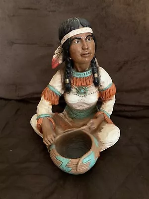 $44.99 • Buy Universal Statuary Corp. 11.5” Indian Woman And Papoose/ Pot By V. Kendrick 1976
