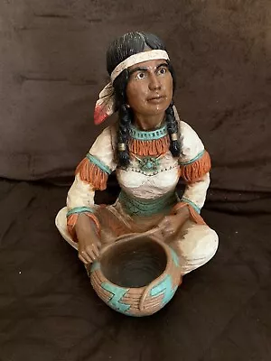 Universal Statuary Corp. 11.5” Indian Woman And Papoose/ Pot By V. Kendrick 1976 • $44.99