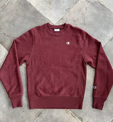 Vintage Champion Reverse Weave Sweatshirt Crewneck Size Small Burgundy Maroon • $31.50