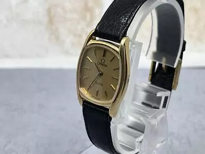 Omega Deville Watch Ladies Quartz Rectangle 20mm Gold Swiss Made Vintage • $187