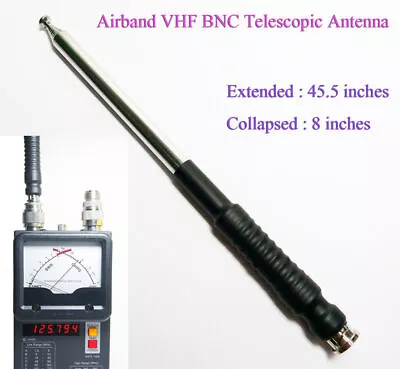 AirBand Aviation Avionics VHF Handy Handheld Radio BNC Telescopic Antenna • $30.35