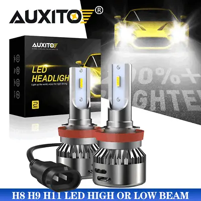 AUXITO H11 H9 LED Headlight Kit High/ Low Beam Bulb Super Bright 9000LM 6000K • $19.99