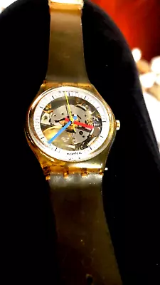 £49.99 • Buy Swatch Watch JELLYFISH Ag1985 Working New Battery Vintage Old Clear Skeleton