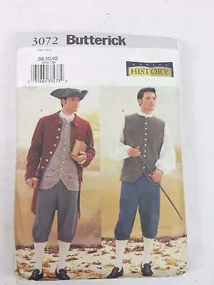 *READ* Butterick 3072 Mens Historical Revolution Costume Sewing Pattern Sz 38-42 • $5.99