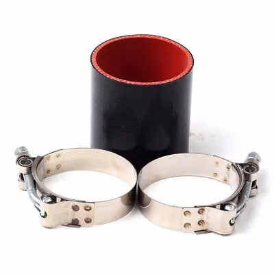Black-red 2.25  Silicone Straight Coupler Hose 2-1/4  Turbo Intercooler +T Clamp • $6.76