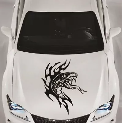 Flaming Snake Viper Tribal Predator Vinyl Decal Car Hood Sticker Vehicle 1076 • $36.99