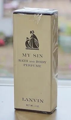 Vintage * MY SIN By LANVIN * Splash BATH & BODY PERFUME  1 Oz~30 Ml LARGE • $99.95