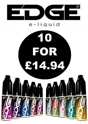 Edge E Liquid Vape Juice 10 X 10ml EJuice Flavours  FREE 1ST CLASS POST MULTIBUY • £14.94