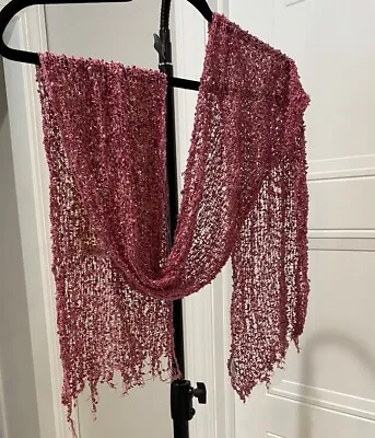 Nepalese Woven Lace Scarf Raspberry Pink • $12