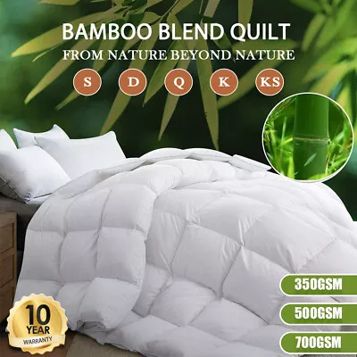 $55.09 • Buy Comfort 350/500/700 GSM Luxury Bamboo Blend Quilt Duvet Doona Winter Summer NEW