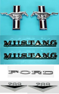 NEW! 1965 - 1966 Ford Mustang V8 289 Emblem Kit Running Horse Script And Fenders • $78.20