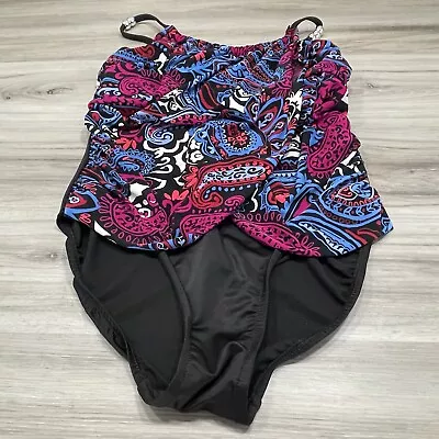 Magicsuit One Piece Bathing Suit Womens 12 Swim Suit Multicolor Paisley EUC • $23.99