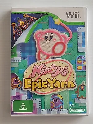 Kirby's Epic Yarn - Nintendo Wii Wii U - Includes Manual - PAL- Aus • $84.97