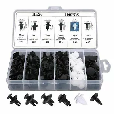 100PCS Retainer Clips Body Bumper Rivet Retainer Trim Molding Push Pin Clips Kit • $6.64