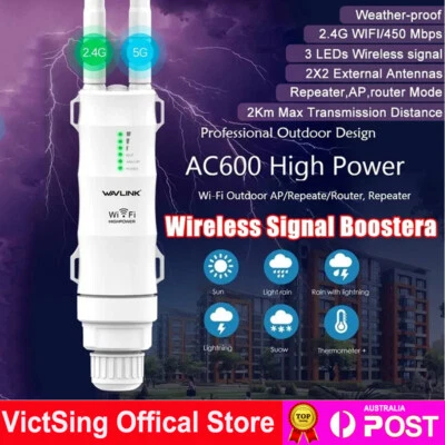$75.99 • Buy Wavlink AC600 Outdoor WIFI Router/AP/CPE Wireless Wifi Repeater Extender 2.4/5G