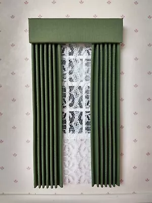 Dill Green Dollhouse Curtains 1:12 Scale • $12.49