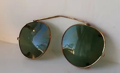 $10.95 • Buy Vintage Willson Made In USA Clip Over Gold Metal Sunglasses Clip On Wilson