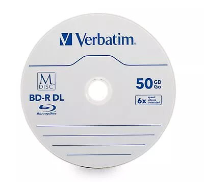 Verbatim Blu-ray Recordable Media - Bd-r Dl - 6x - 50 Gb - 25 Pack Spindle - • $163.28