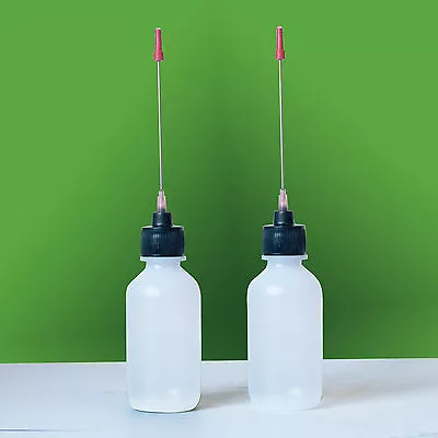 2-2 OZ Bottles With EXTRA LONG 3 INCH STAINLESS STEELE NEEDLE TIP DISPENSER • $9.37