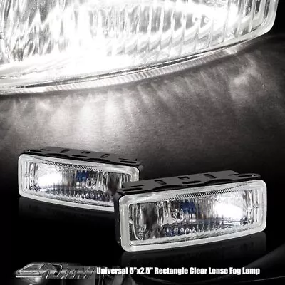 5  X 2.5  Rectangle Chrome Housing Clear Lens Fog Driving Lights Lamp Universal • $35.99