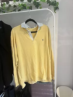 Vintage Ralph Lauren Yellow Oversized Polo Shirt • £14