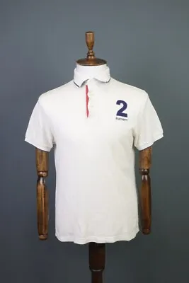 Hackett London White Short Sleeve Polo Shirt Size M • $40