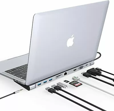 10 In 1 USB C Docking Station Dual Display Laptop USB C Docking Station USB C • £64.99