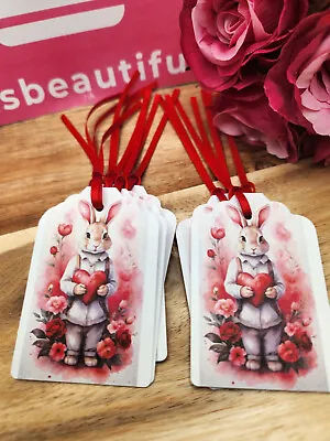 Happy Easter Valentine's Day Wedding Birthday Bunny/Heart Gift Tags • £3