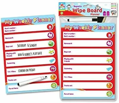 Kids Create Magnetic Wipe Board Weekly Planner With Pen 3+ • £3.20