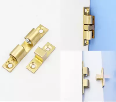 £3.88 • Buy New Double Ball Catch Brass Roller Latch Cabinet Cupboard Wardobe Door 40-70mm
