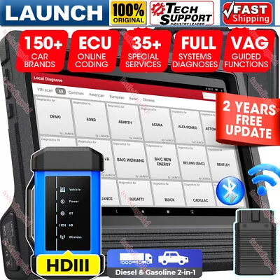 LAUNCH X431 V+ PRO3S HDIII HD3 PRO5 Heavy Duty Truck Car Diagnostic Scanner Tool • $1448