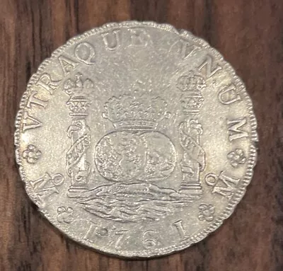 Lovely 1761 Mexico 8 Reales Spanish  Silver Pillar Dollar Colonial Coin • $112.50