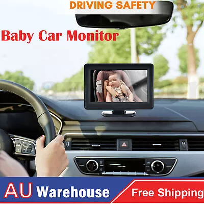 Baby Car Monitor 1080P Monitor Camera For Baby Rear Facing Seat 4.3 150° Wide AU • $33.99